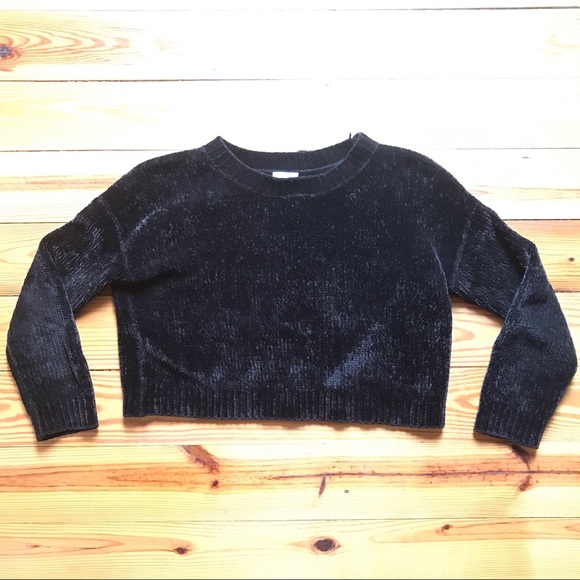 Urban Outfitters Black Chenille Cropped Sweater, S - Picture 3 of 12